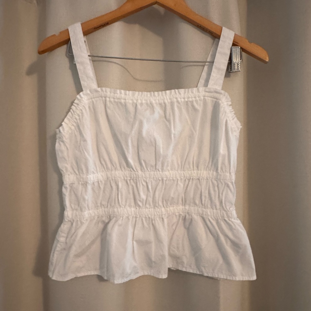 Madewell Poplin Sophia Peplum Tank XXS